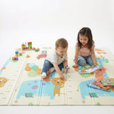 Fitness Mantra® Foldable Baby Play & Exercising Mat for Kids & Toddlers | Double-Sided Soft Cushioned Foam Floor Mat with Cartoon Print | Waterproof, Non-Toxic, BPA Free| 1500 x 1800 mm| Thickness 6mm|