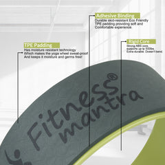 Fitness Mantra® Yoga Wheel For Men & Women| Backbends, Stretching, Exercise| Exercise Roller| Yoga Equipment| |Army + Lemon