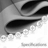 Fitness Mantra® 4mm Anti-Slip Yoga Mat for Yoga Exercise |Qnty.-1 Pcs.| With Carrying Strap| Grey|