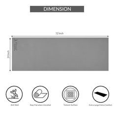 Fitness Mantra® 4mm Anti-Slip Yoga Mat for Yoga Exercise |Qnty.-1 Pcs.| With Carrying Strap| Grey|