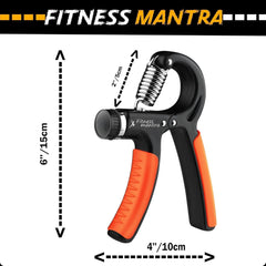 Fitness Mantra® Weight Adjustable Hight Quality Hand Gripper for Men & Women |Hand Grip|Finger Exerciser|Power Gripper|Hand Exerciser Equipment|Hand Strengtheners| Color Orange| 10KG-40KG|