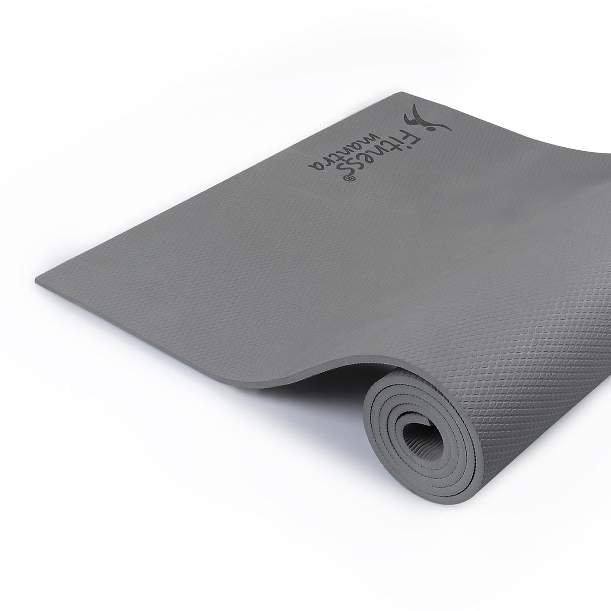 Fitness Mantra® 4mm Anti-Slip Yoga Mat for Yoga Exercise |Qnty.-1 Pcs.| With Carrying Strap| Grey|