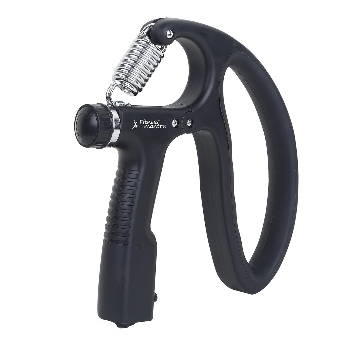 Fitness Mantra® D Shape 10KG To 100KG Weight Adjustable Professional Counter Hand Gripper| Black, D-SHAPE|