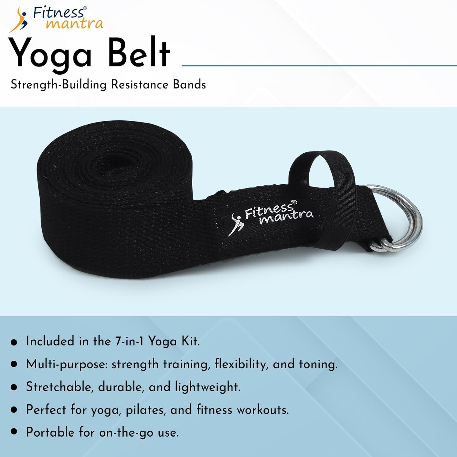 Fitness Mantra® 7 Props Yoga Kit| 1N TPE Yoga Mat, 1N Yoga Wheel, 1N Massage Roller, 1N Knee Pad, 1N Yoga Belt| 2N Yoga Bricks, 2N Elbow Pad|